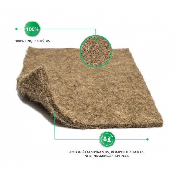 Evergreen Mat 100% flax fiber mat for growing microgreens, 25 cm x 25 cm x 4 pcs.