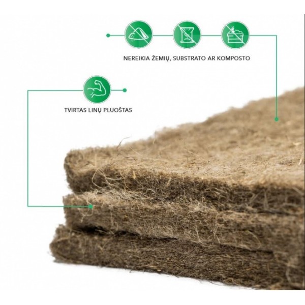 Evergreen Mat 100% flax fiber mat for growing microgreens, 25 cm x 25 cm x 4 pcs.